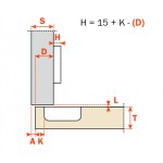 Μεντεσές SALICE push 155° ίσιος για πόρτες πάχους έως 28mm